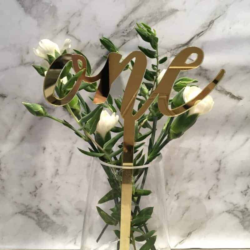 Gold Table Numbers 1 - 10 Mirror Acrylic