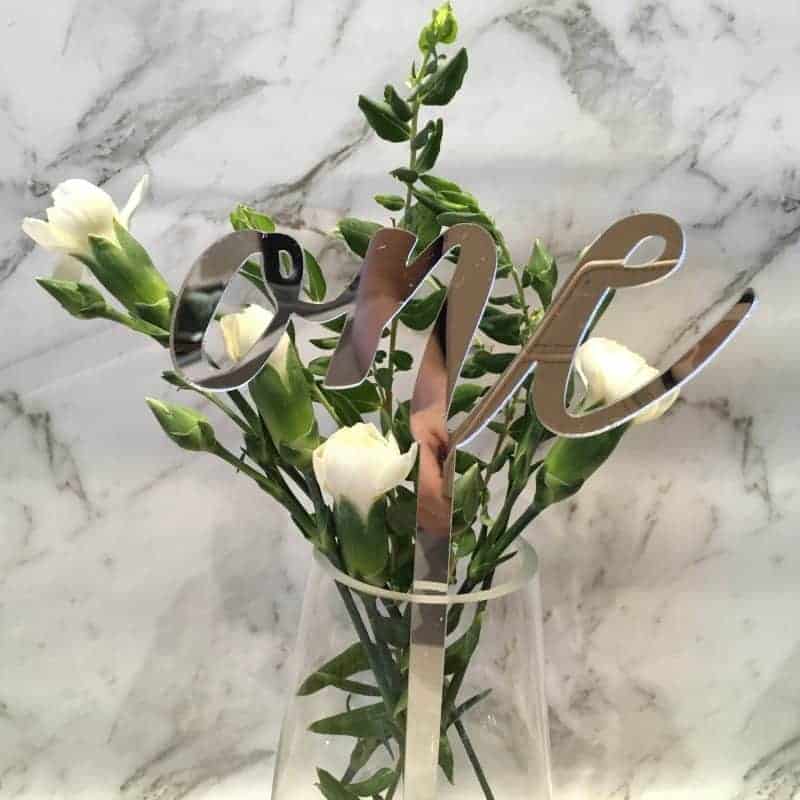 Silver Table Numbers 1 – 10 Mirror Acrylic
