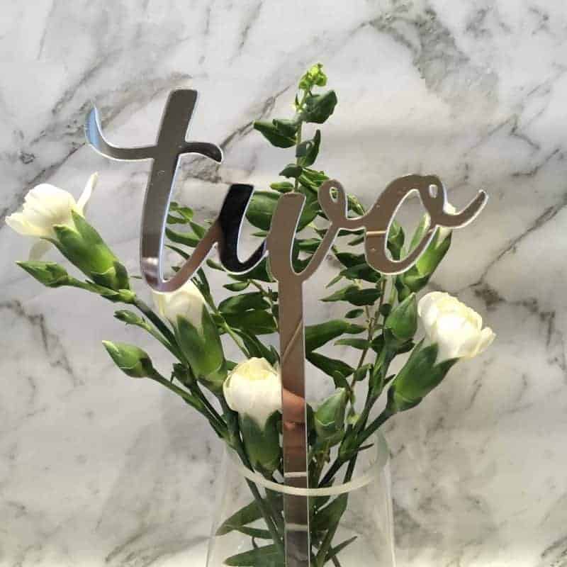 Silver Table Numbers 1 – 15 Mirror Acrylic