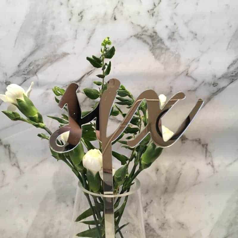 Silver Table Numbers 1 – 15 Mirror Acrylic