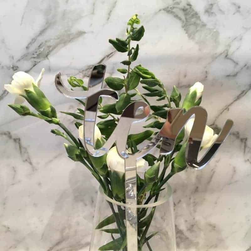 Silver Table Numbers 1 – 10 Mirror Acrylic
