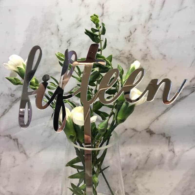 Silver Table Numbers 1 – 15 Mirror Acrylic