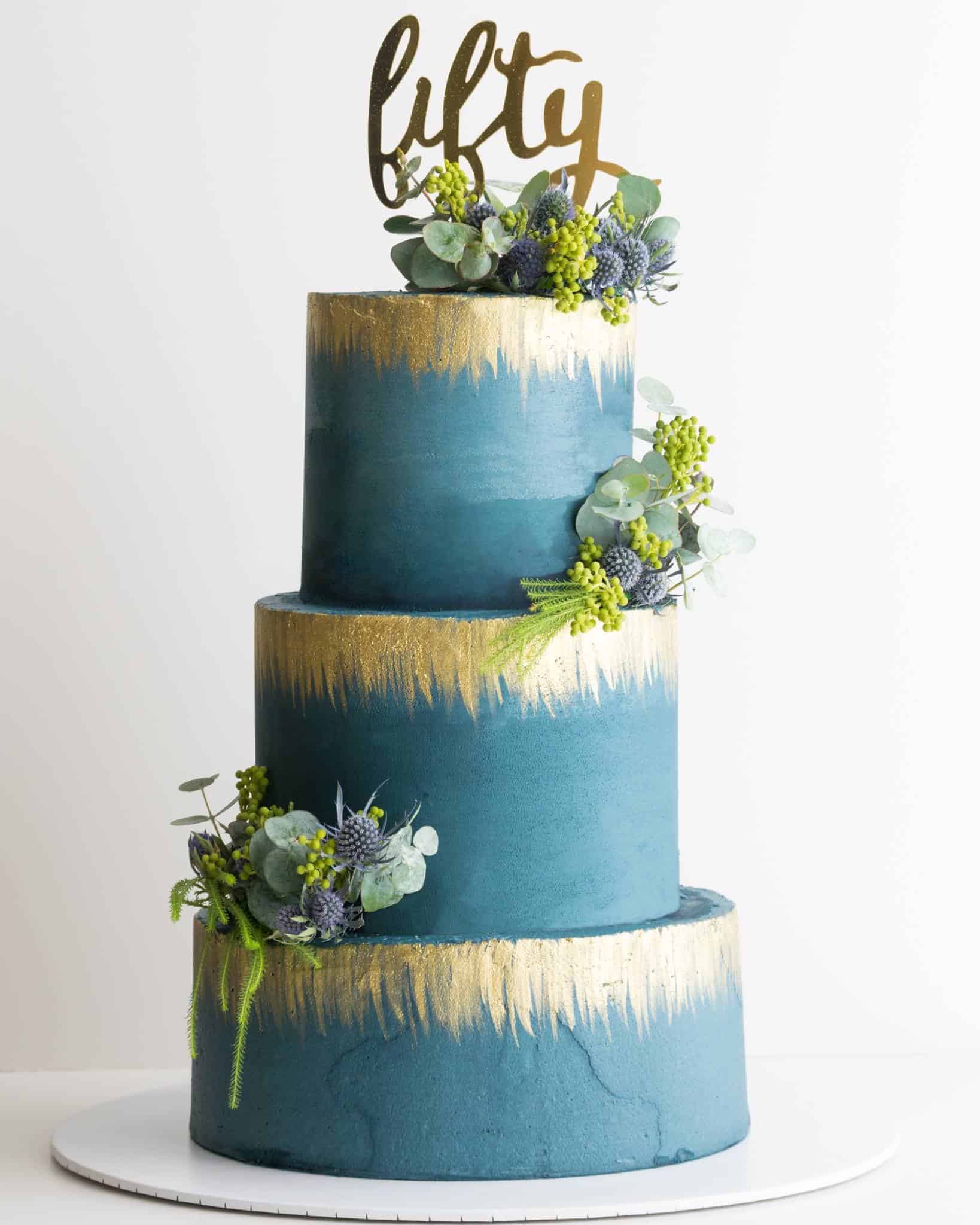 Fifty Acrylic Gold Mirror 50th Birthday Cake Topper