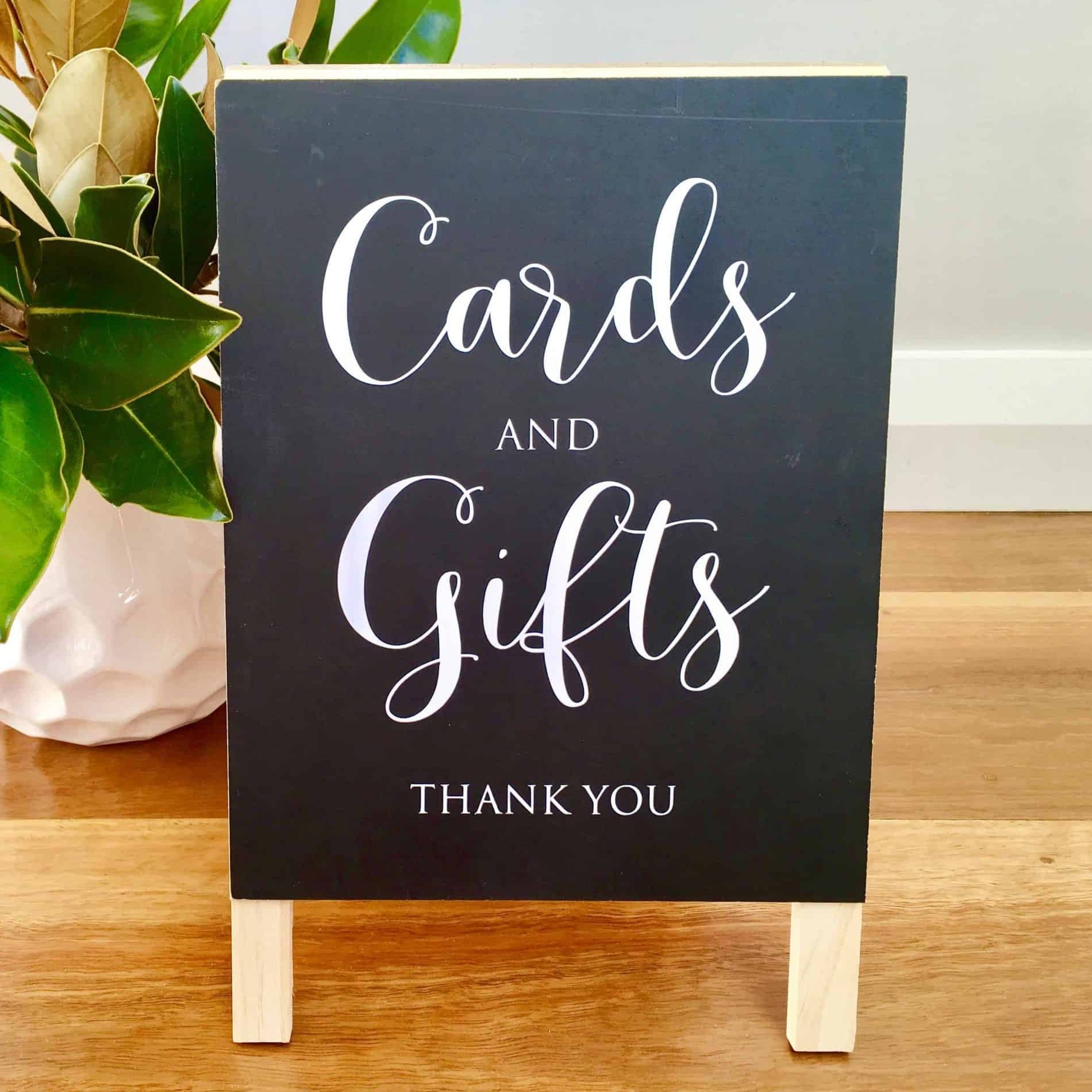 Rustic Cards And Gifts Wedding Sign - Blackboard Chalkboard Easel Decoration