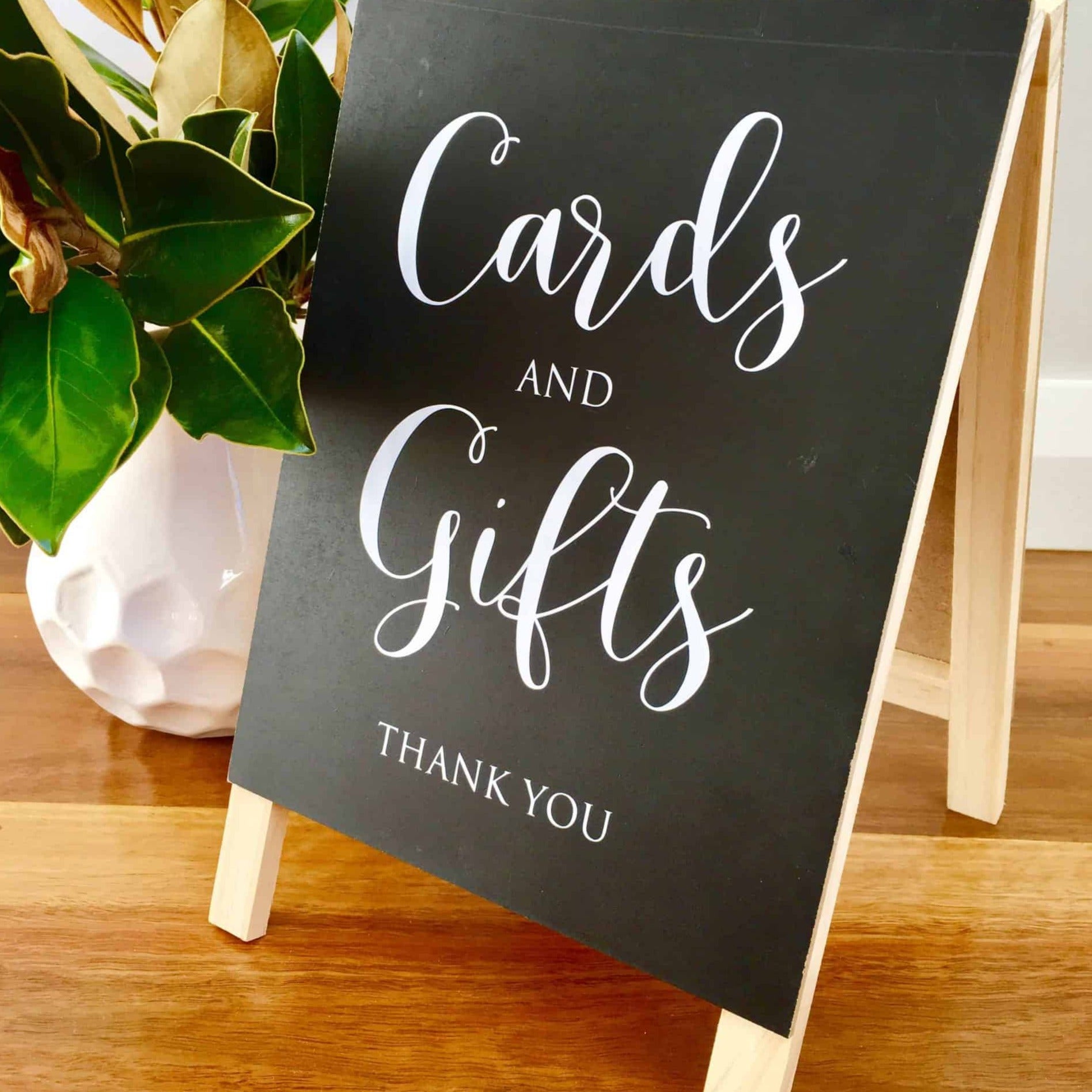 Rustic Cards And Gifts Wedding Sign - Blackboard Chalkboard Easel Decoration