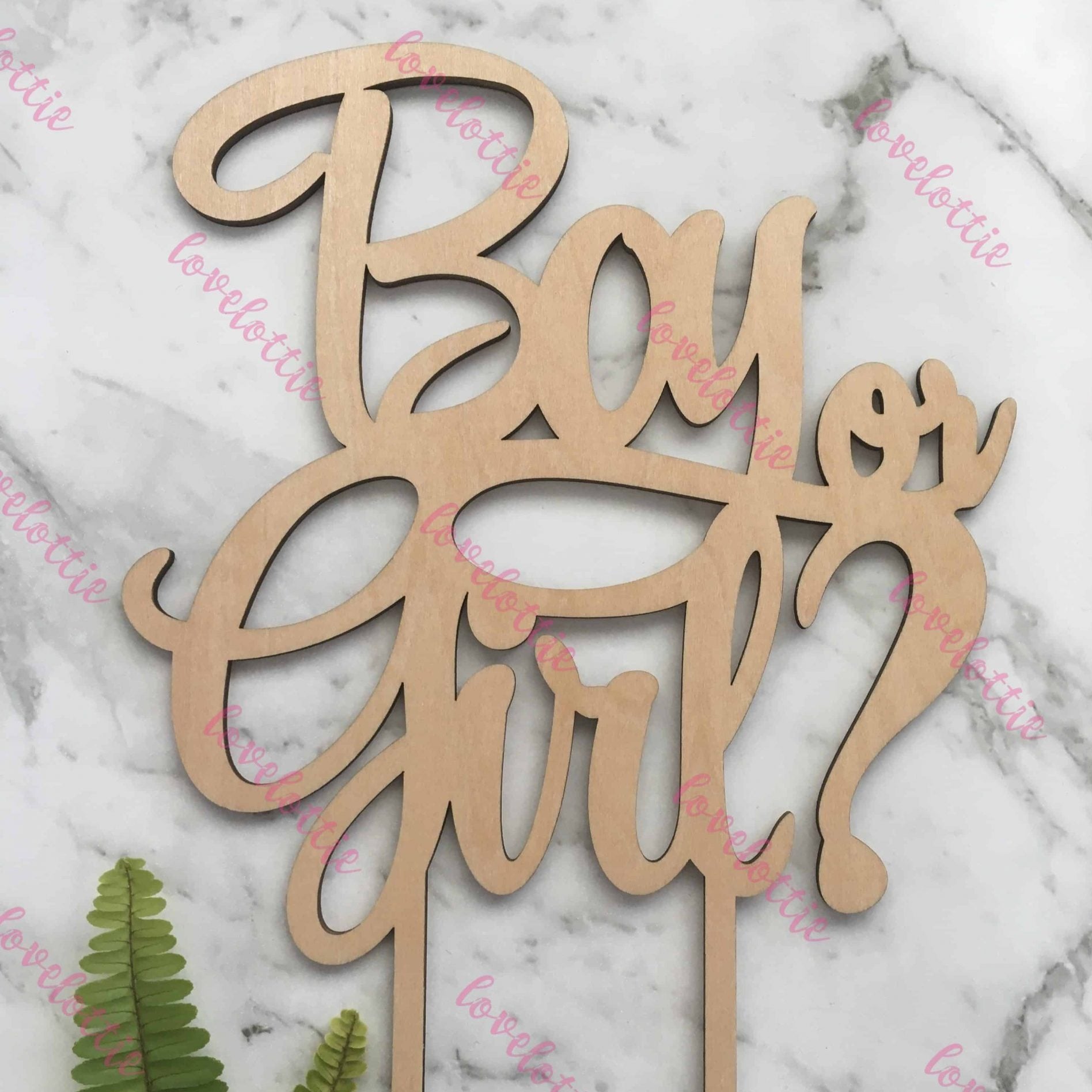 Boy Or Girl Rustic Wood Baby Gender Reveal Cake Topper
