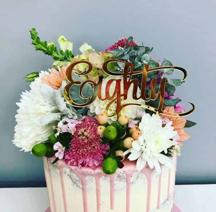 Eighty Acrylic Gold Mirror 80th Birthday Cake Topper