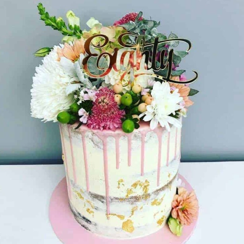 Eighty Acrylic Gold Mirror 80th Birthday Cake Topper