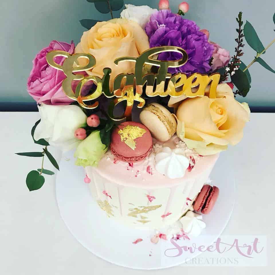 Eighteen Acrylic Gold Mirror 18th Birthday Cake Topper