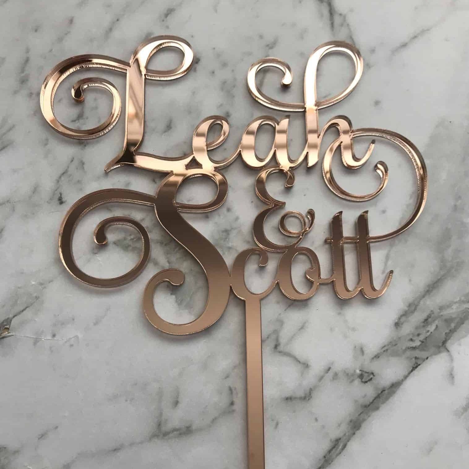 Custom Bride and Groom Name Wedding Cake Topper