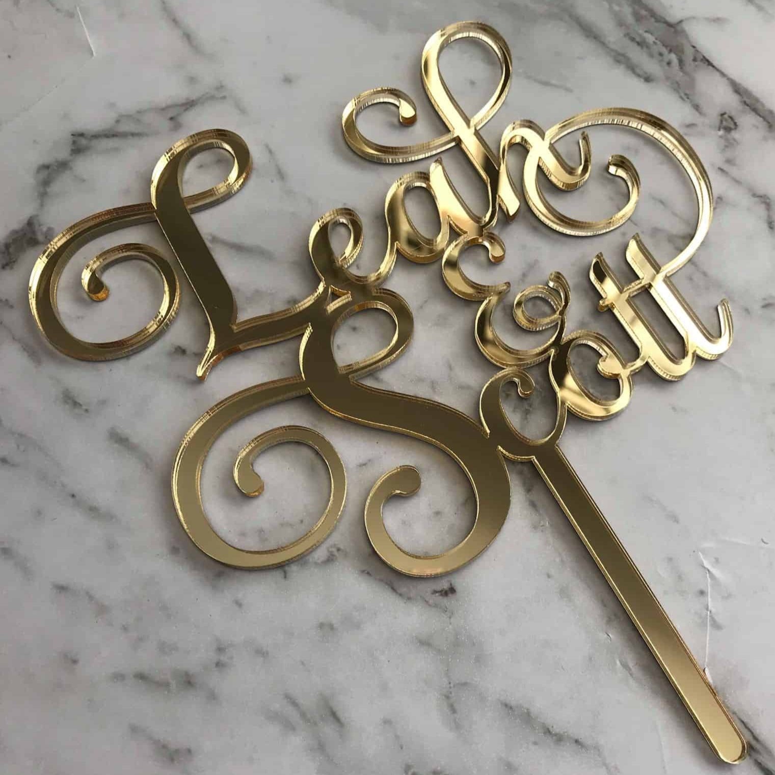 Custom Bride and Groom Name Wedding Cake Topper