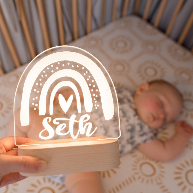Personalised Baby Night Light - Rainbow