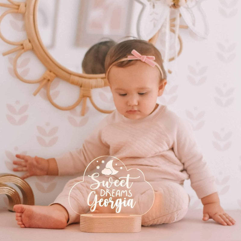 Personalised Baby Night Light - Cloud
