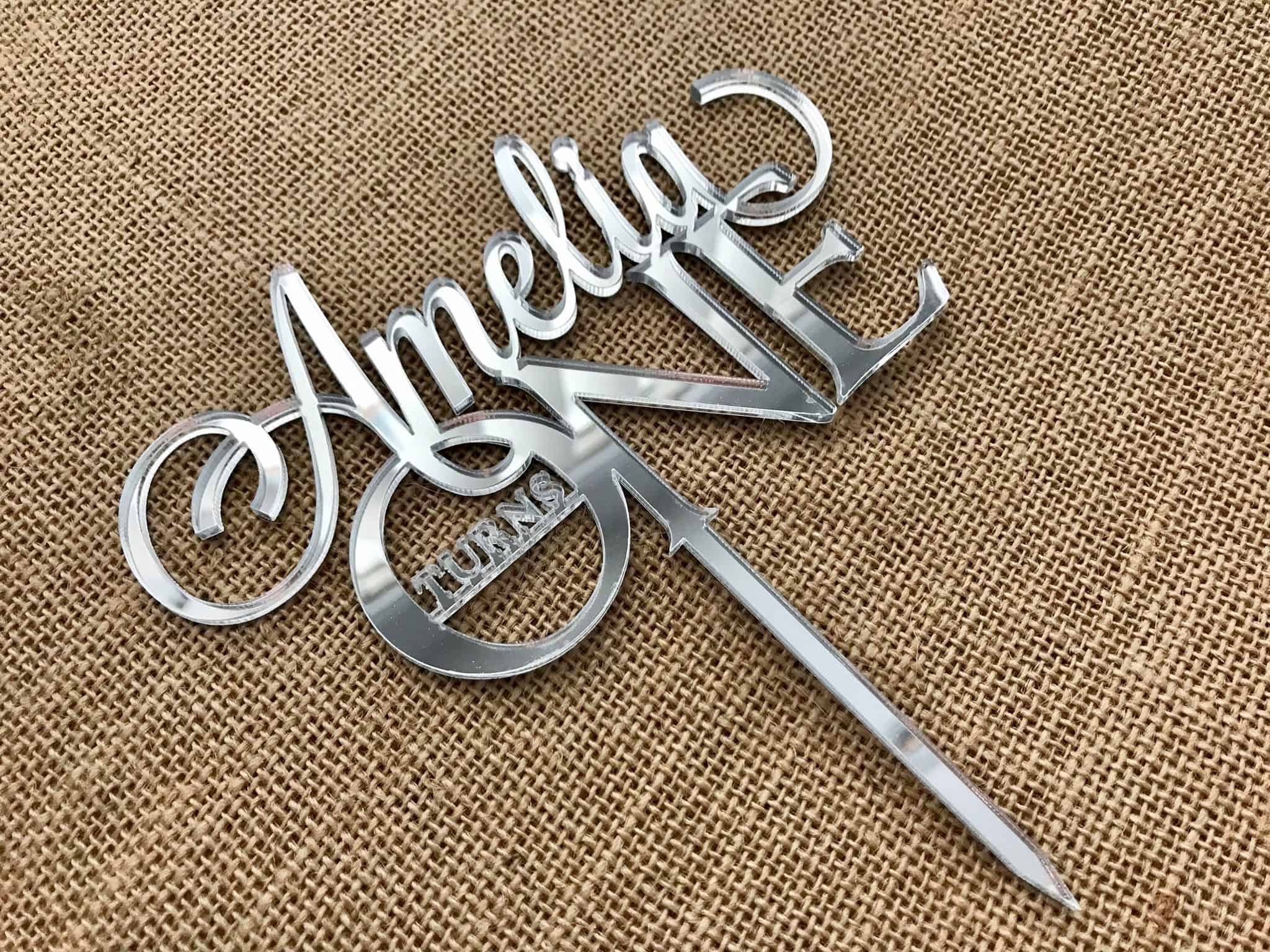 Custom Name 1st Birthday Cake Topper with Date