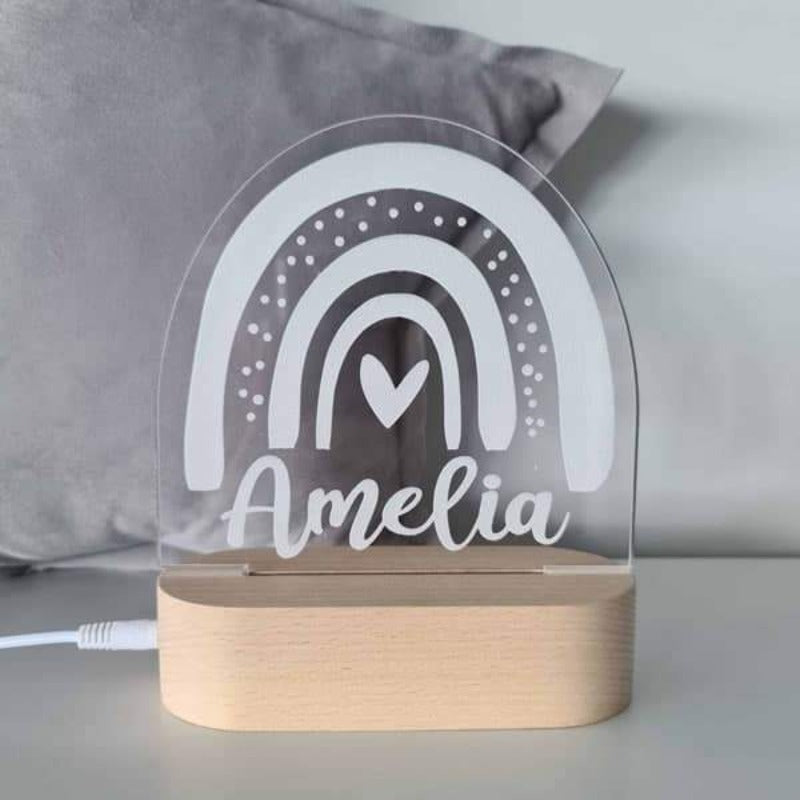 Personalised Baby Night Light - Rainbow
