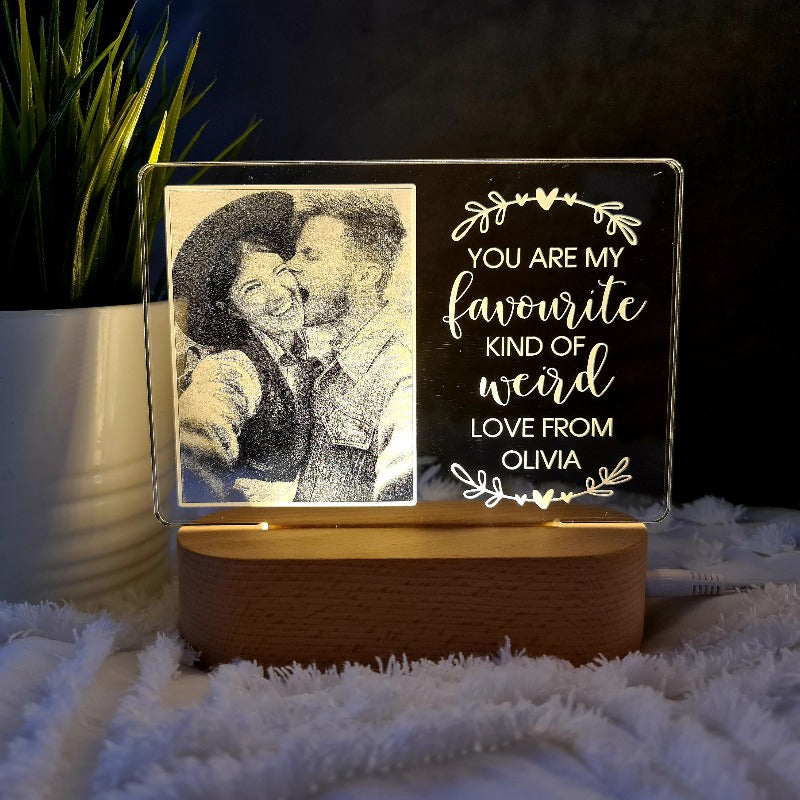 Valentine's Day Personalised Photo Light - Favourite Weird