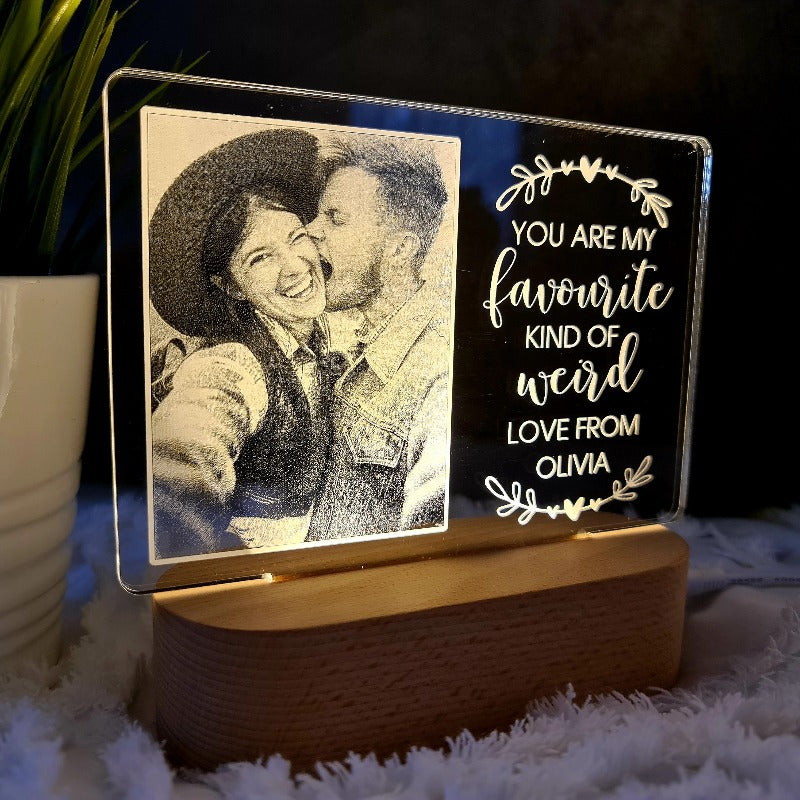 Valentine's Day Personalised Photo Light - Favourite Weird