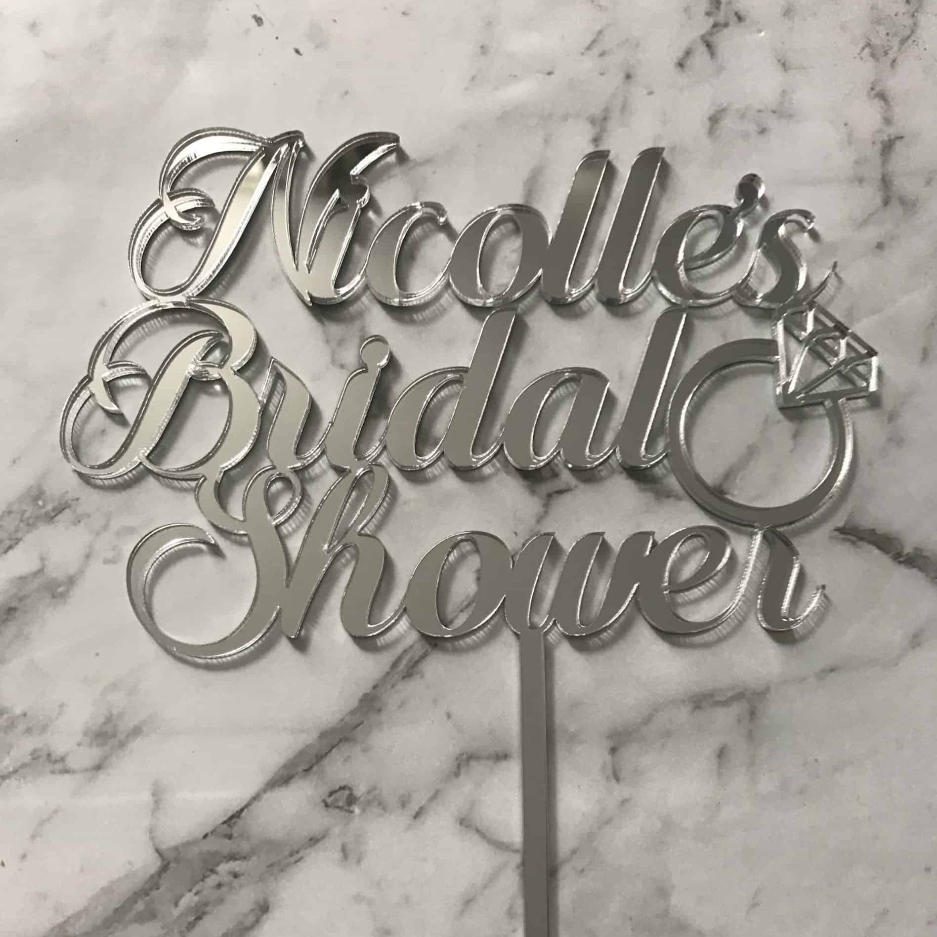 bridal shower cake topper