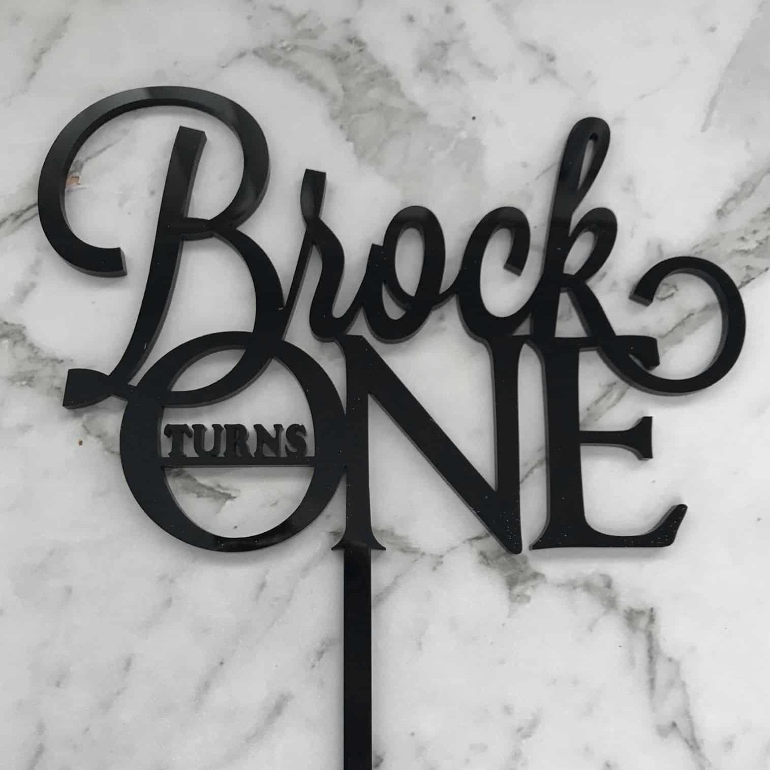 Custom Name 1st Birthday Cake Topper Turns One