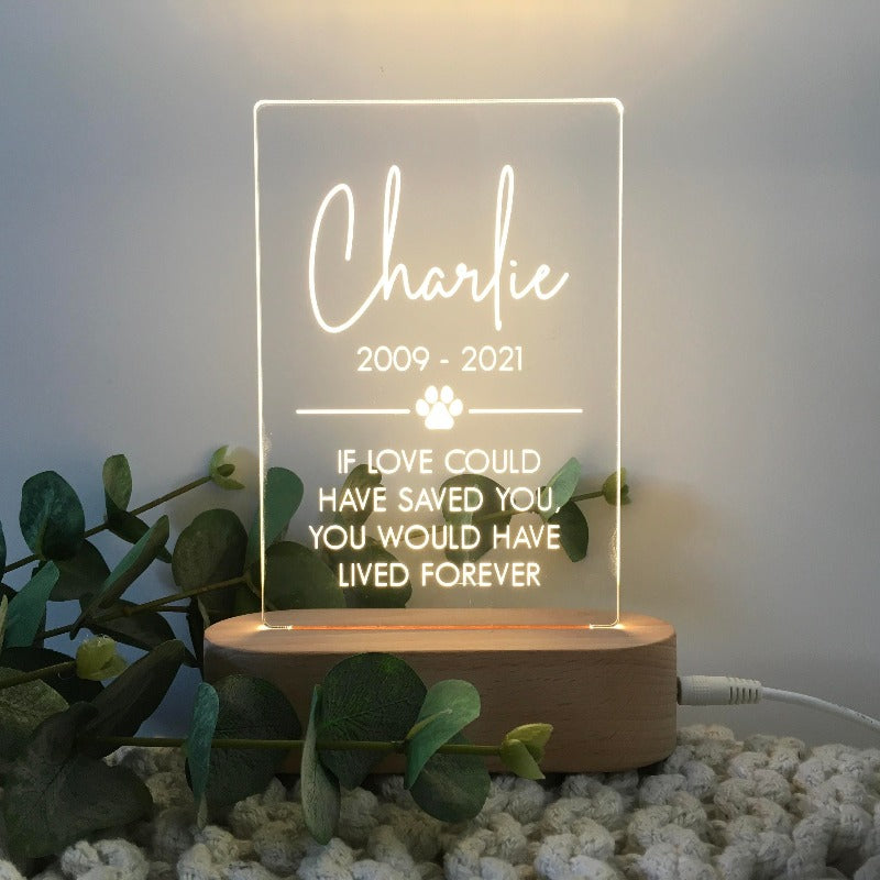 Memorial Plaque Light - Pet Paw