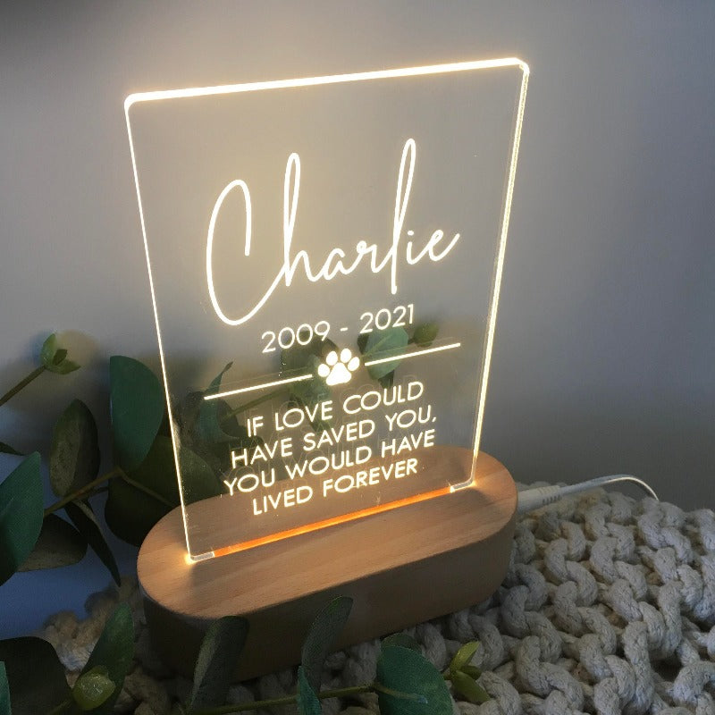 Memorial Plaque Light - Pet Paw