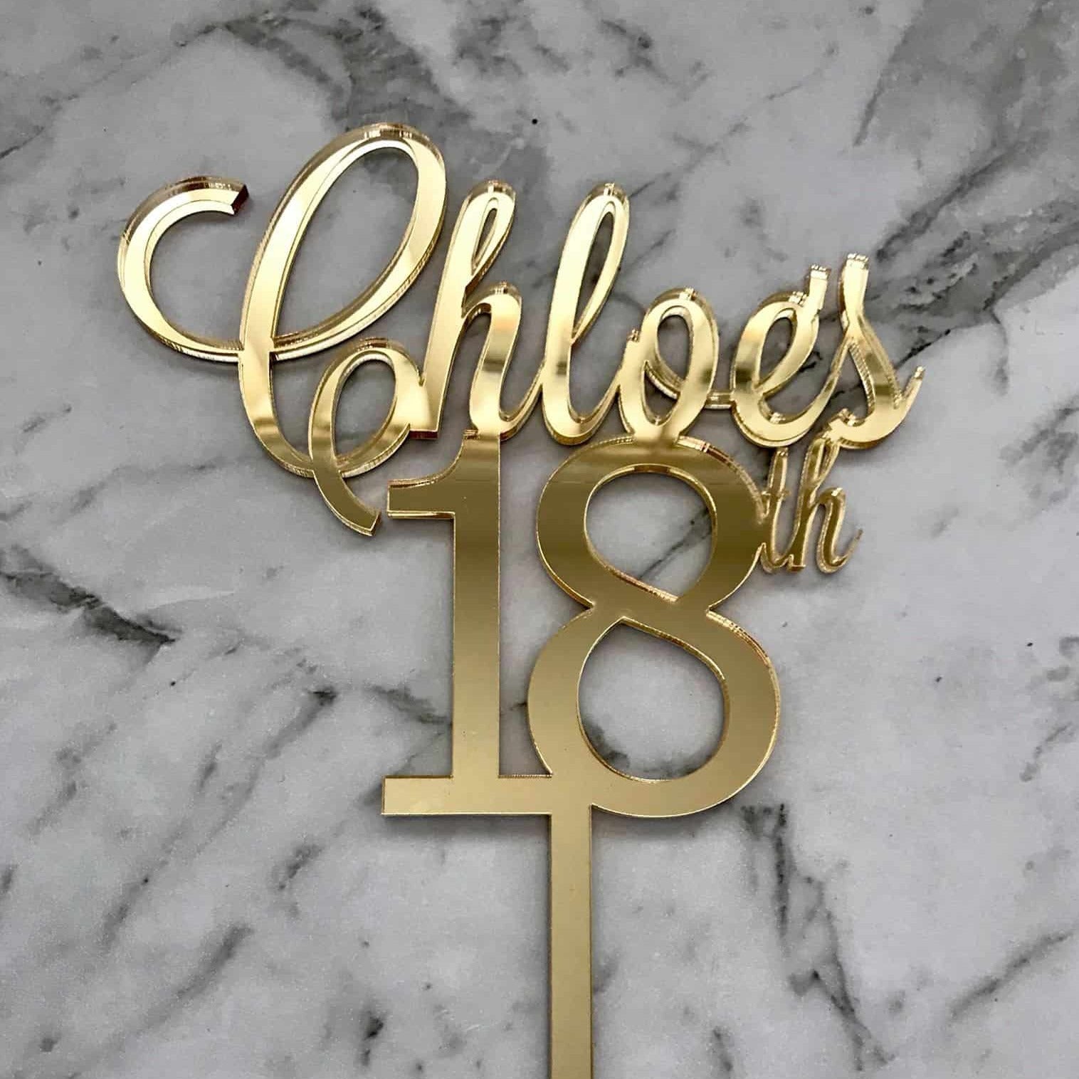 Custom Name/Age Birthday Cake Topper Style Chloe