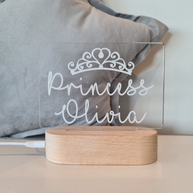 Personalised Baby Night Light - Crown Princess
