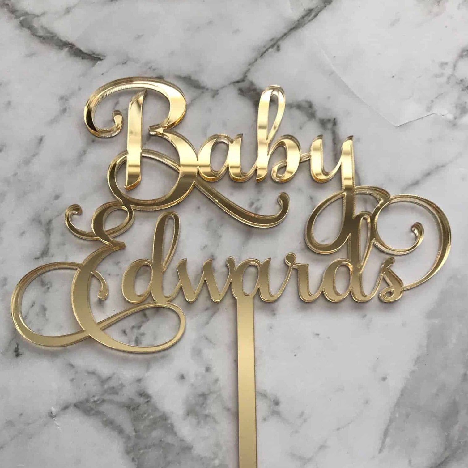 Custom Name Baby Shower Cake Topper Style Edwards