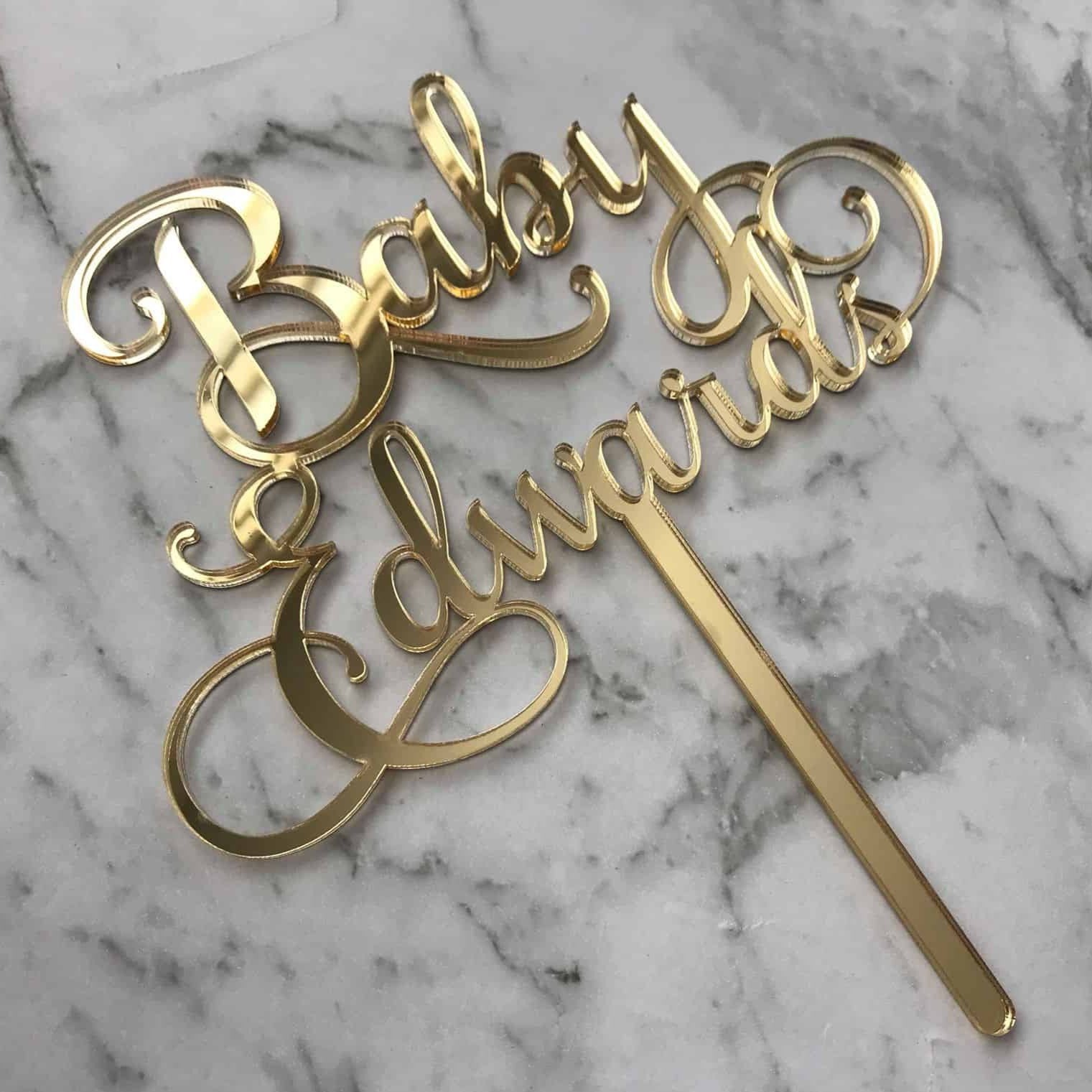 Custom Name Baby Shower Cake Topper Style Edwards