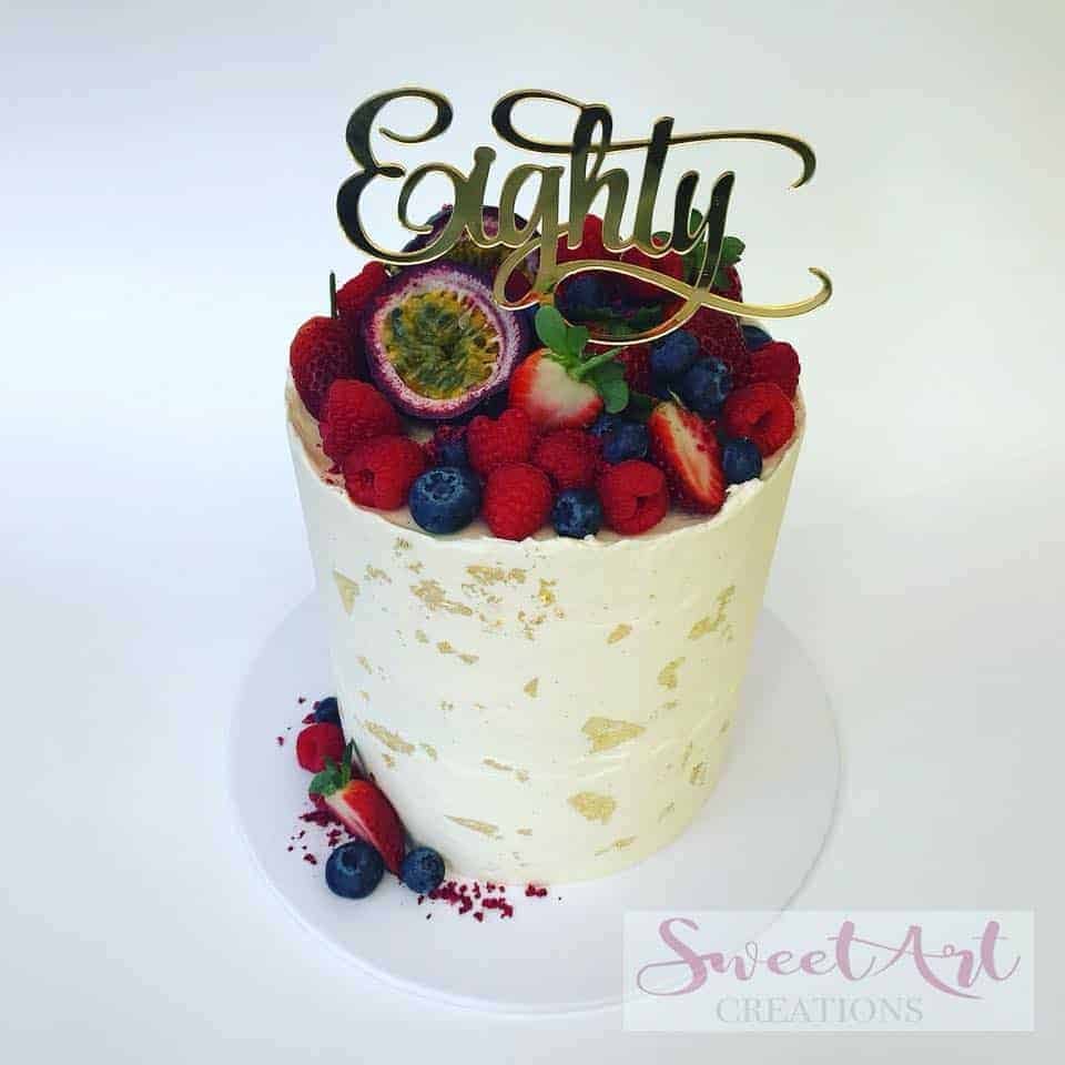 Eighty Acrylic Gold Mirror 80th Birthday Cake Topper