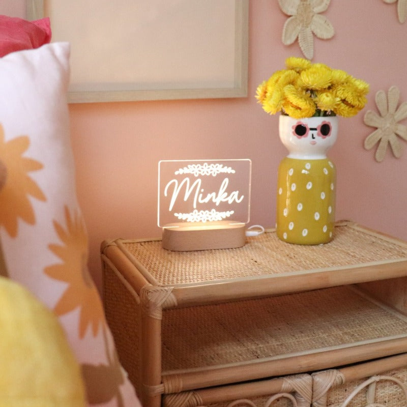 Personalised Baby Night Light - Flower Child