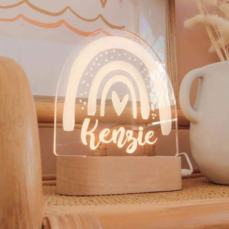Personalised Baby Night Light - Rainbow