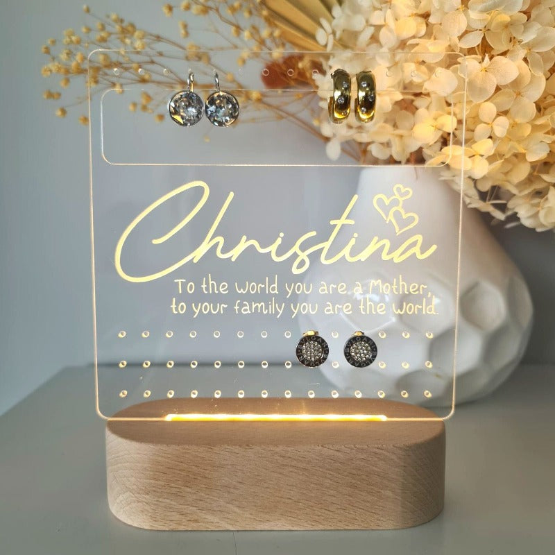 Custom Earring Stand - Mum is The World