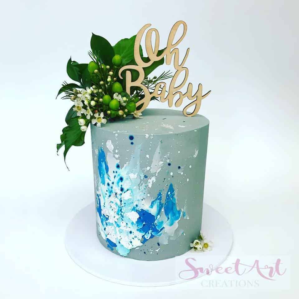 Oh Baby Rustic Wood Baby Shower Cake Topper