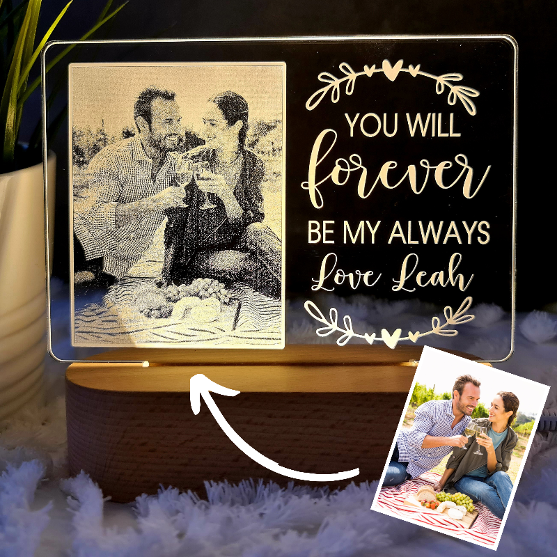 Valentine's Day Personalised Photo Light - Forever Always