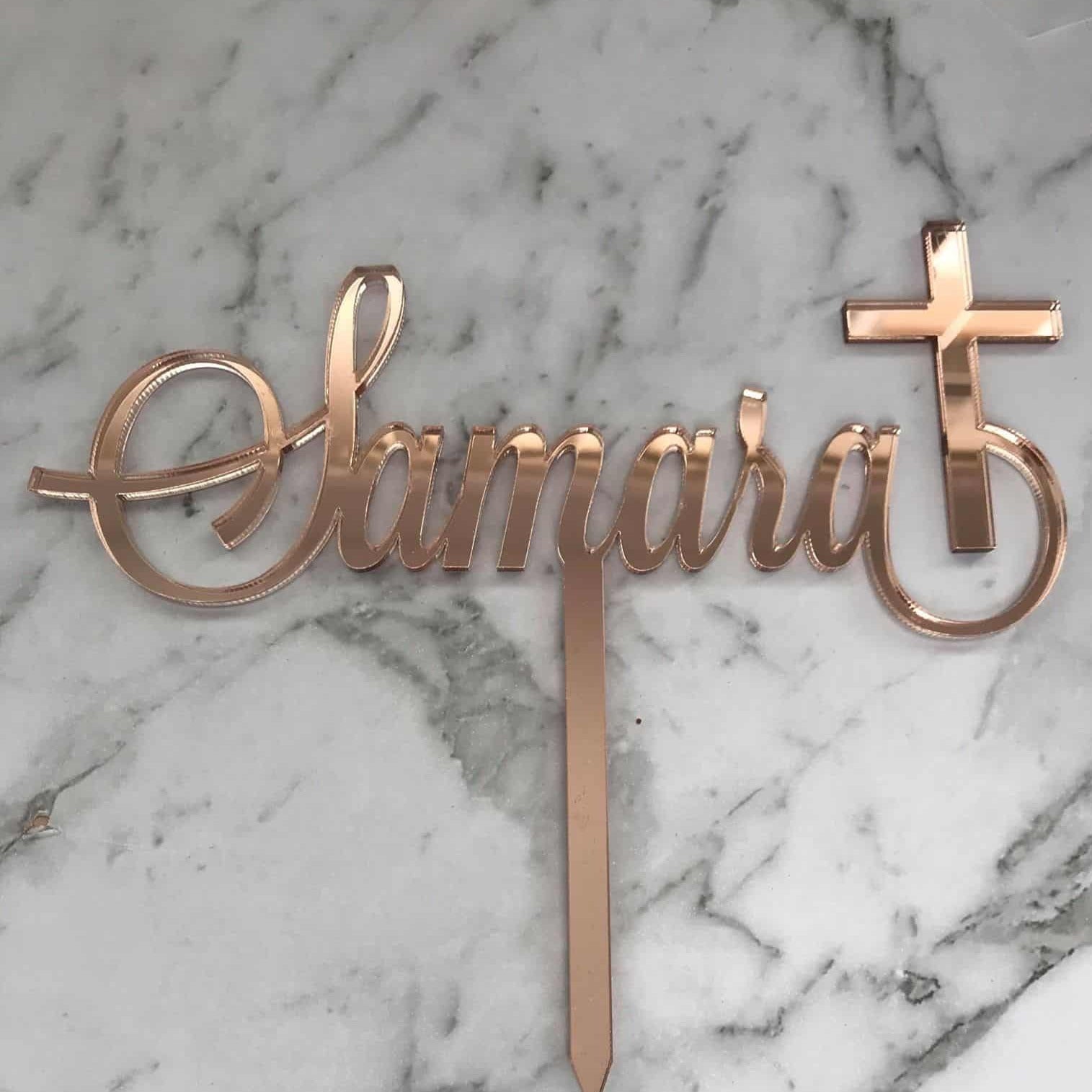 Custom Name Christening Baptism Confirmation Holy Communion Cake Topper