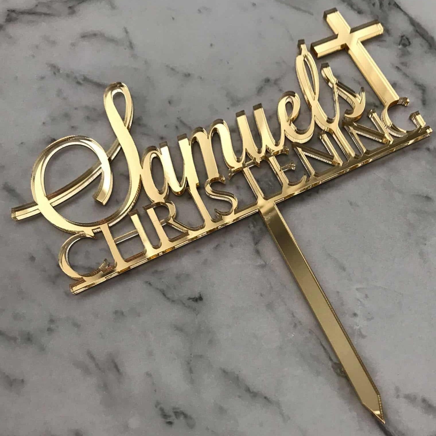 Custom Name Christening Cake Topper