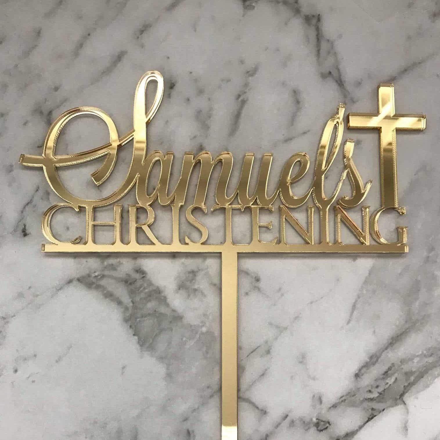 Custom Name Christening Cake Topper