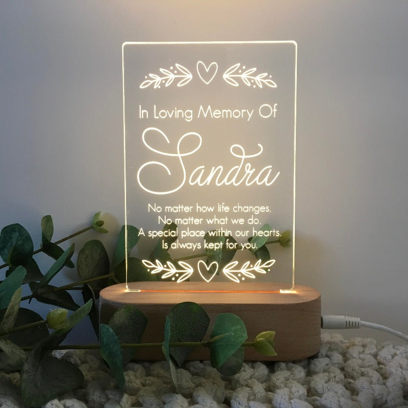 Memorial Plaque Light - How Life Changes Flourish