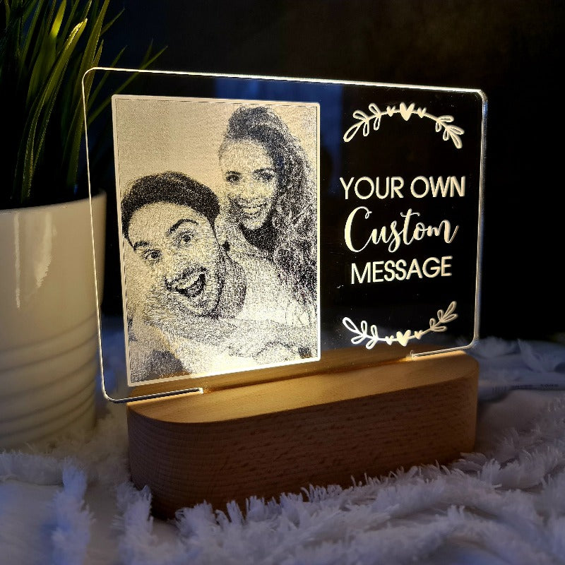 Valentine's Day Personalised Photo Light - Custom Message
