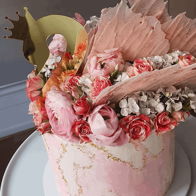 Swan Gold Mirror Acrylic Brithday Cake Topper