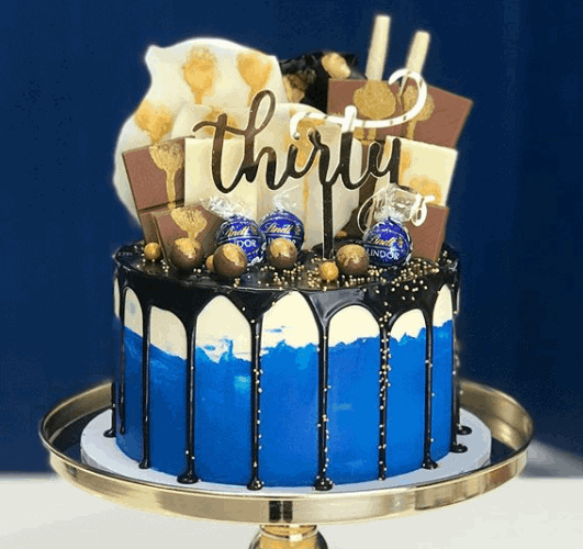 Thirty Acrylic Gold Mirror 30th Birthday Cake Topper