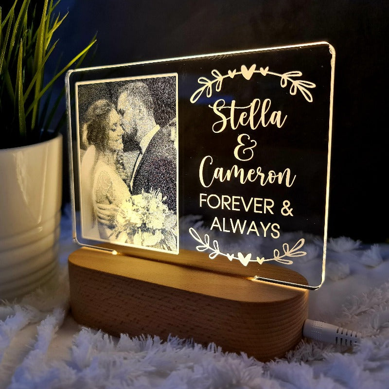 Valentine's Day Personalised Photo Light - Forever