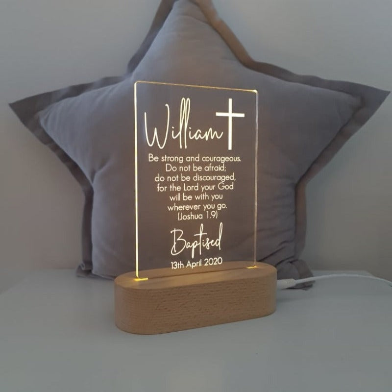 Baptism Christening Gift Personalised Light