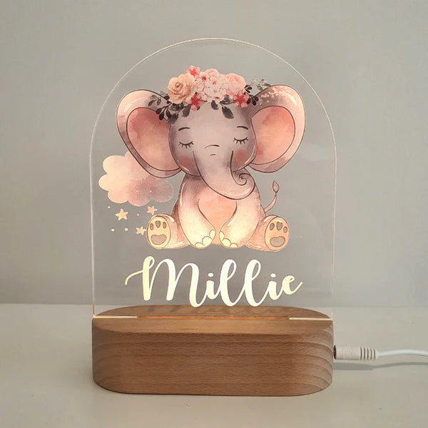 Baby Pink Elephant Night Light for Kids