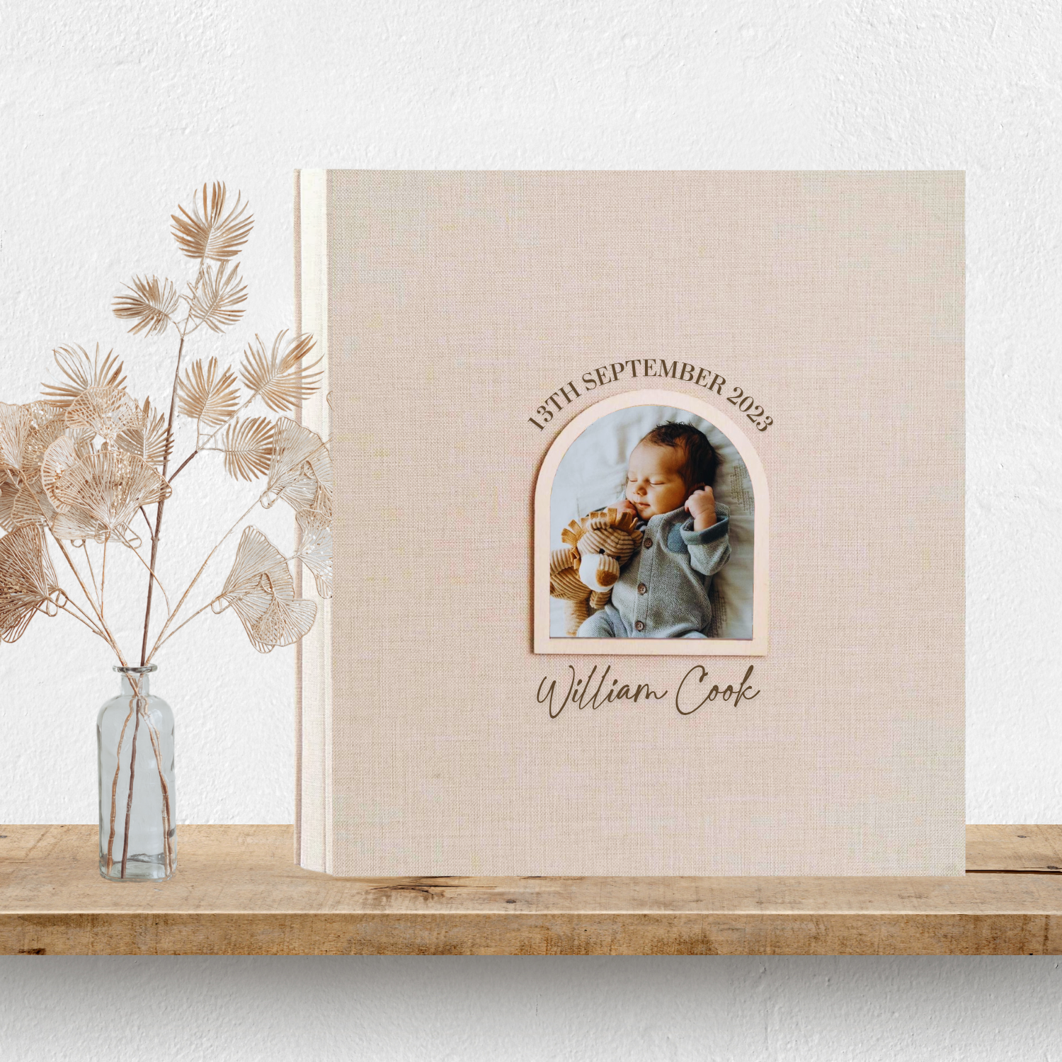 Personalised Baby Gift Photo Album - Arch Window Design 1