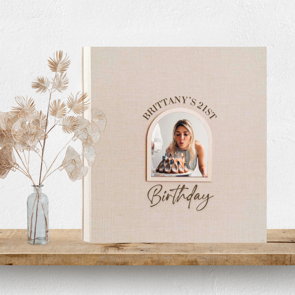 Personalised Birthday Photo Album - Arch Window Design 1