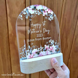 Personalised Handcrafted Floral LED Lamp for Mother's Day - Happy First Mother's Day