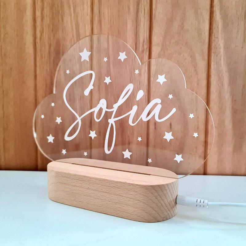 Personalised Baby Night Light - Cloud Stars