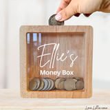Personalised Money Box Gift - Custom Name Money Box Handwritten Design - Custom Baby Gift
